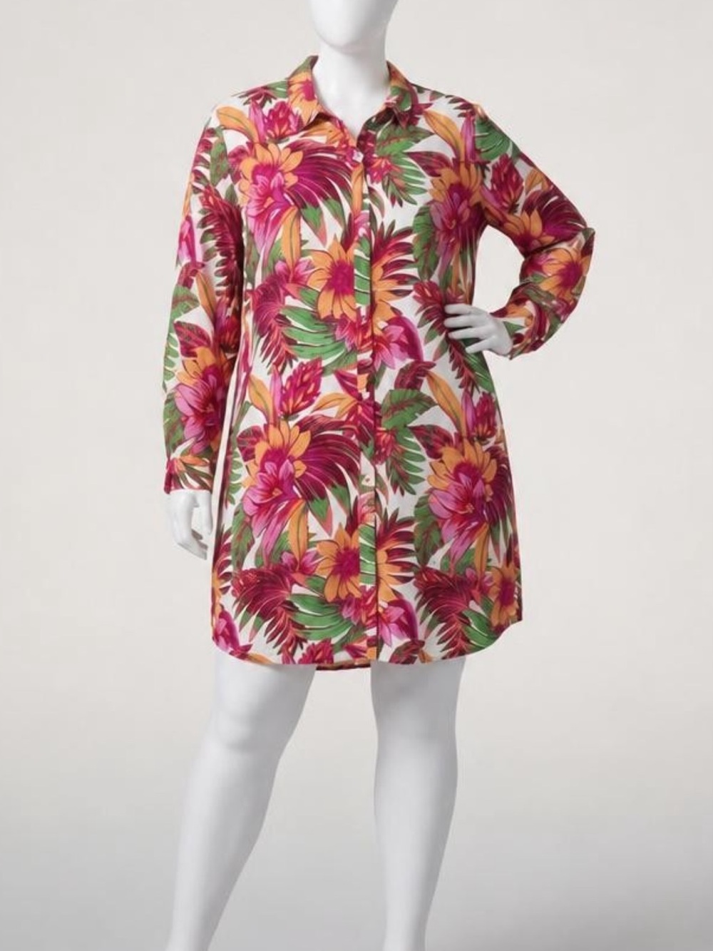 Women’s Plus size Shirt dress/Cover up Caribbean Joe 2x